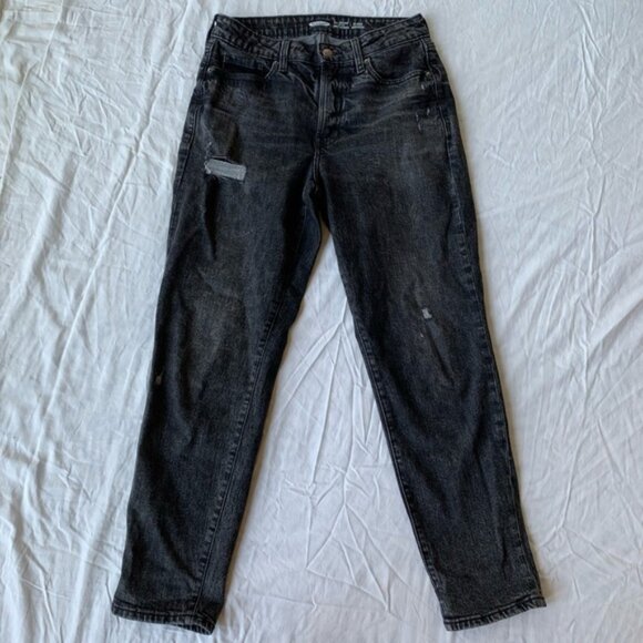 Old Navy High Waisted Straight Leg Faded Black Denim Jeans - Picture 1 of 4